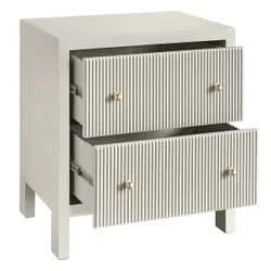 JAYLA LARGE GREY 2-DRAWER BEDSIDE TABLE - MyChocolateWood