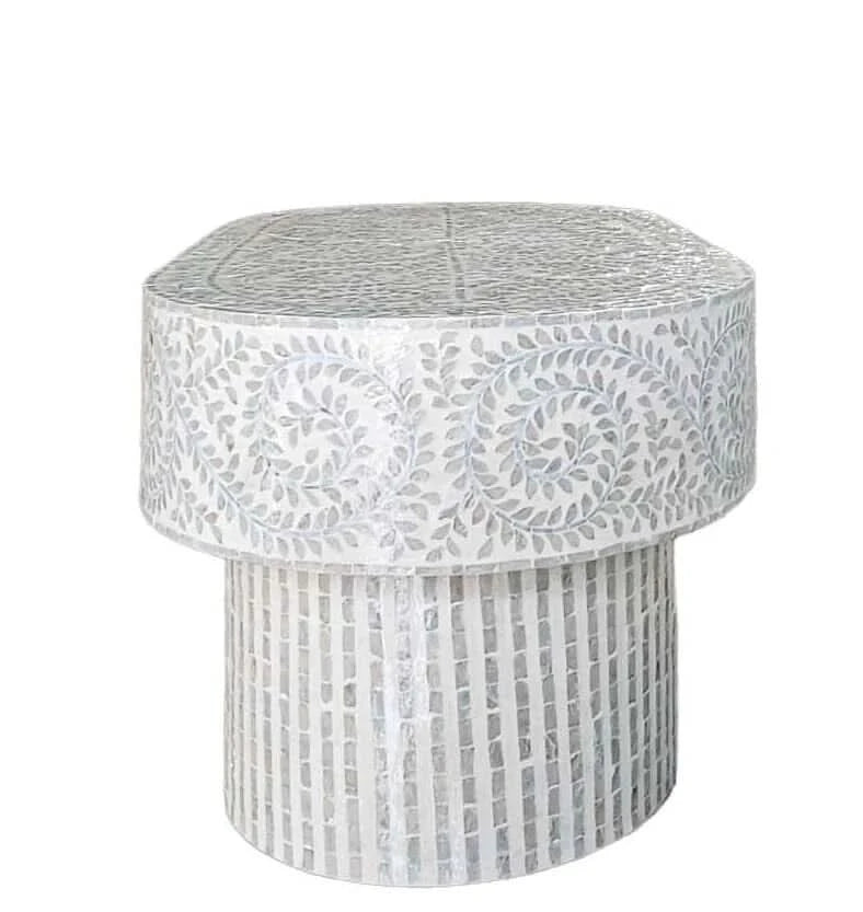 LEILANI  OVAL MOTHER OF PEARL COFFEE TABLE - MyChocolateWood