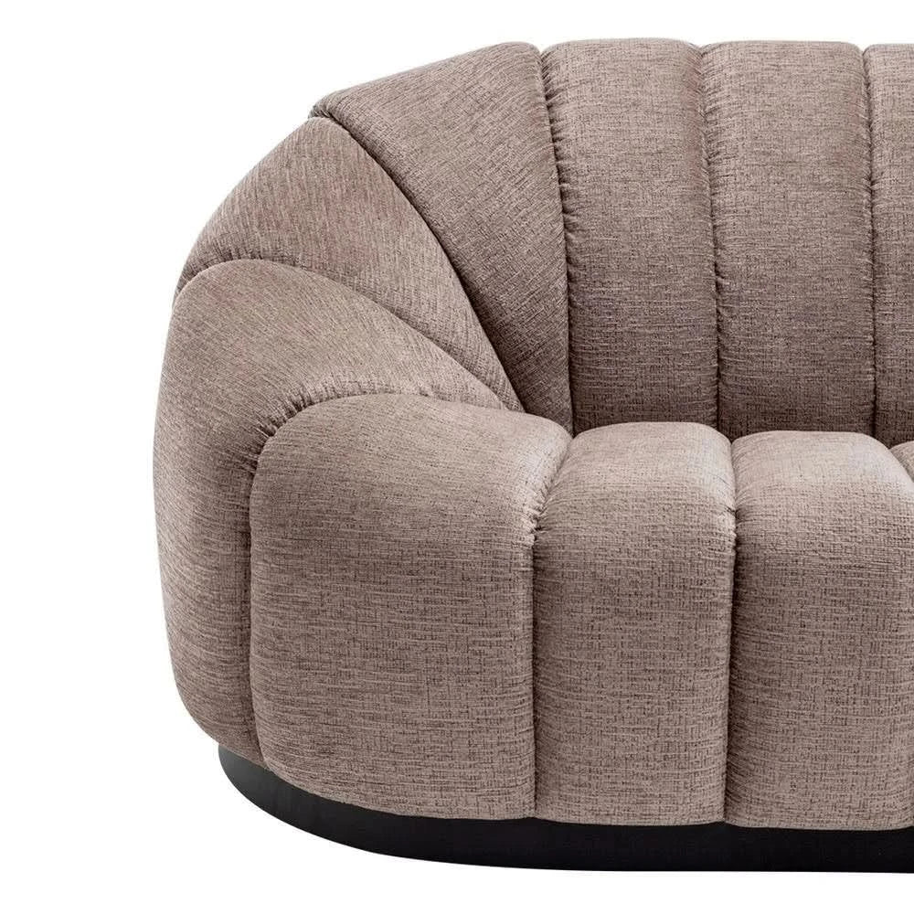 Madeley 2.5-Seater Chenille Sofa in Mink - Chocolate Wood