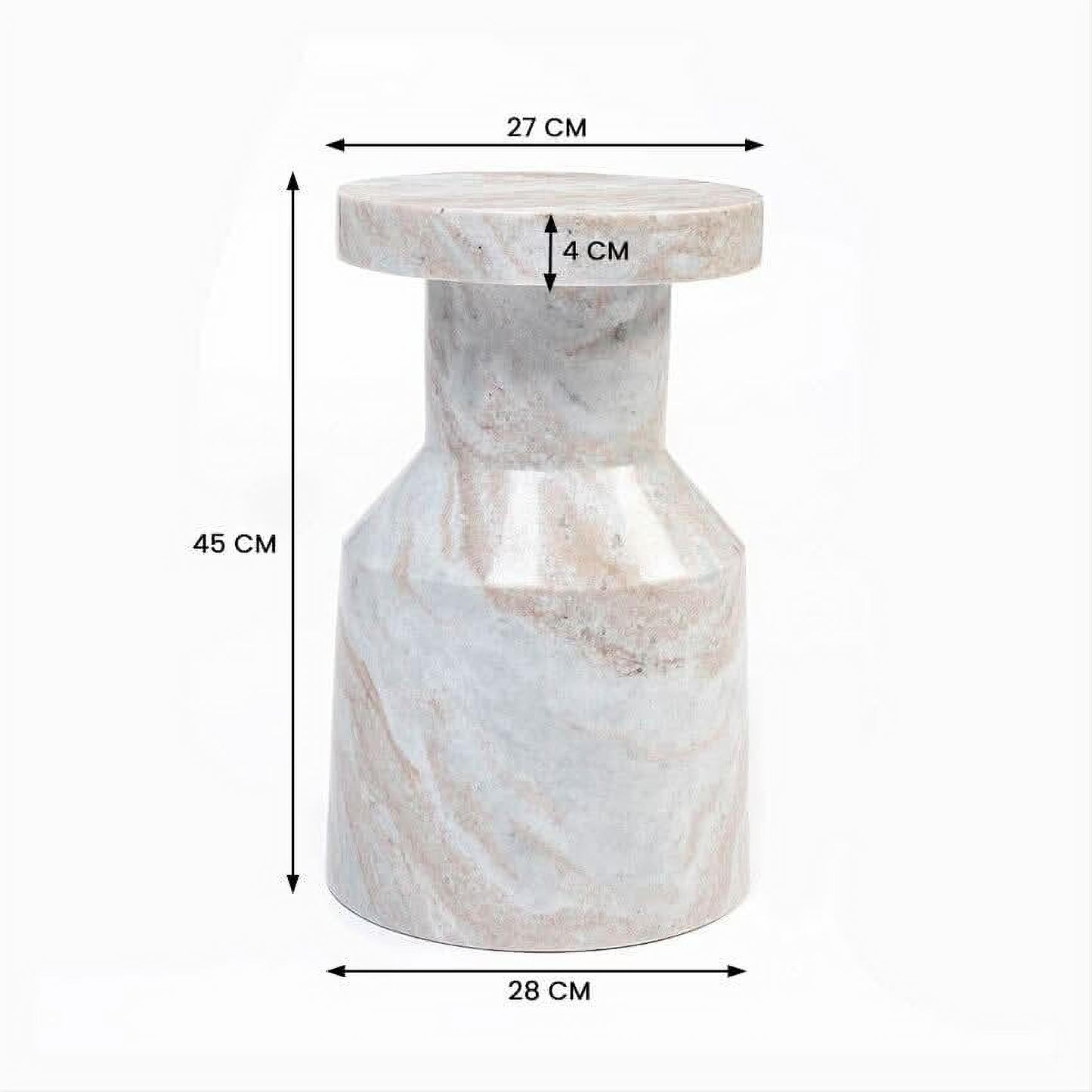 SAGE SOLID MARBLE SIDE TABLE/LAMP TABLE/ACCENT TABLE - MyChocolateWood