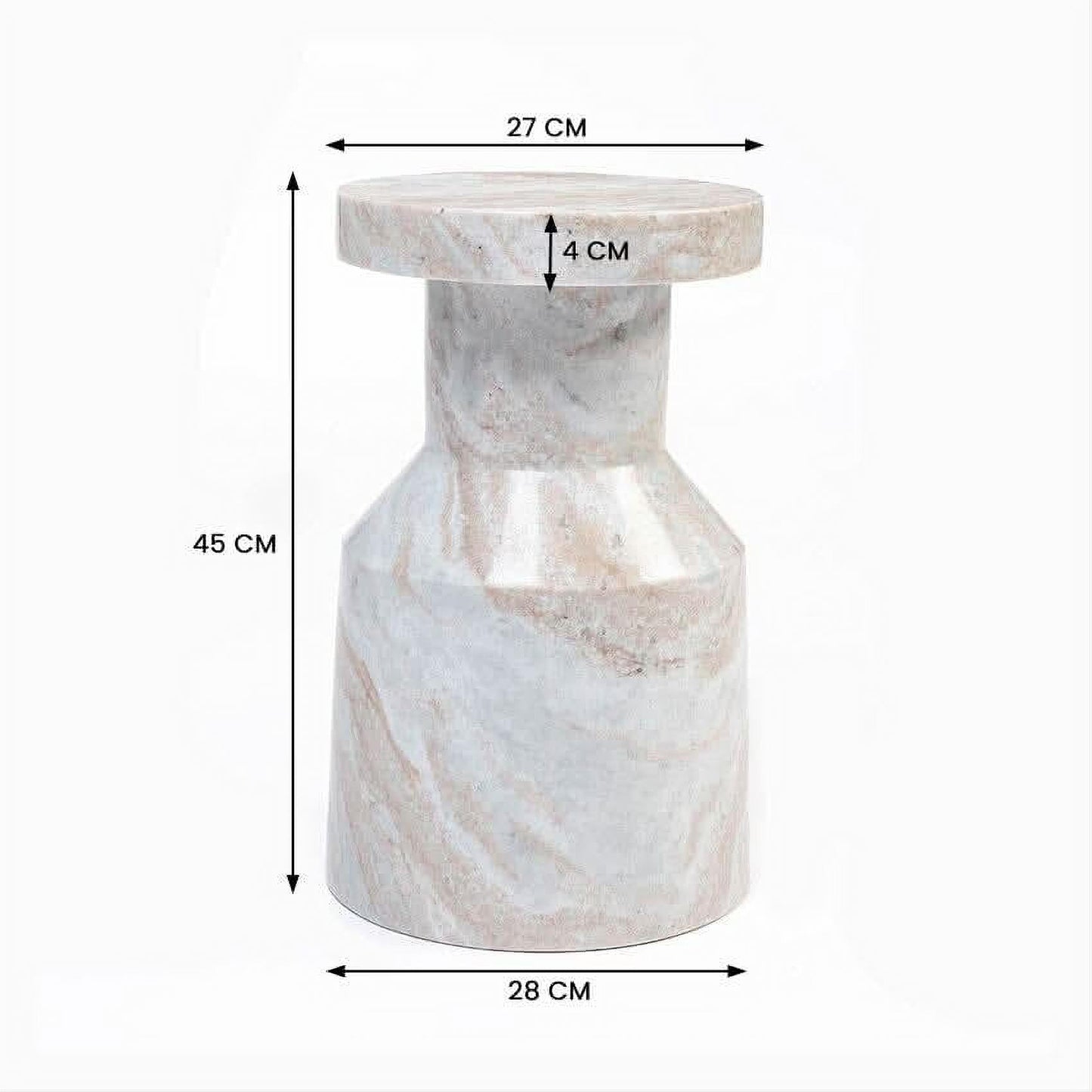 SAGE SOLID MARBLE SIDE TABLE/LAMP TABLE/ACCENT TABLE