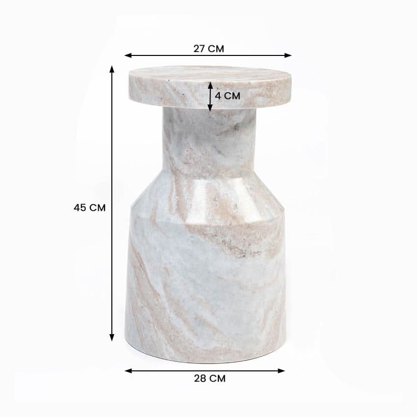 SAGE SOLID MARBLE SIDE TABLE/LAMP TABLE/ACCENT TABLE - MyChocolateWood