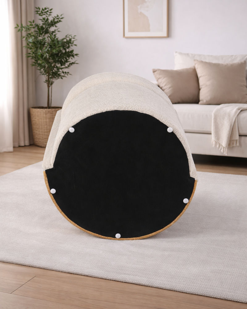 JYLAN FULL WHITE FABRIC ARMCHAIR ACCENT CHAIR - MyChocolateWood