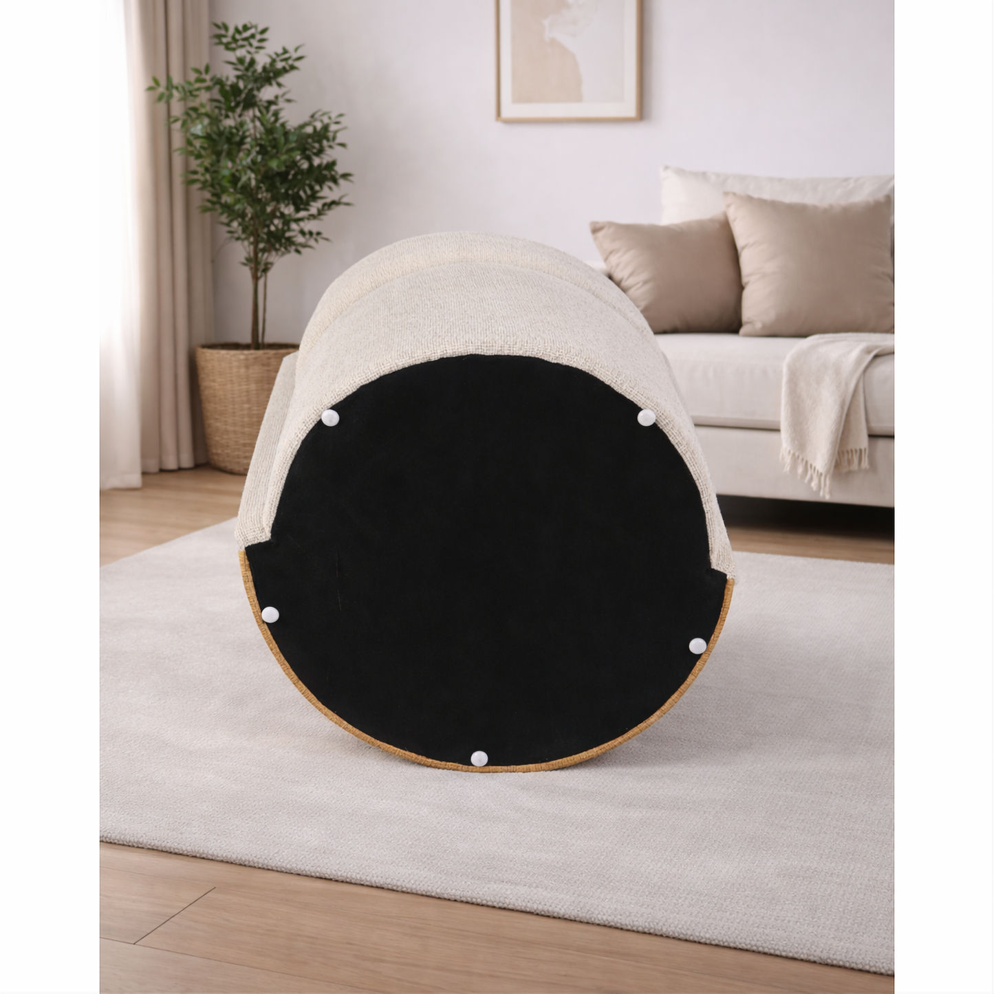JYLAN FULL WHITE FABRIC ARMCHAIR ACCENT CHAIR