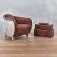 PINTO VINTAGE  LEATHER ARMCHAIR TOP GRAIN COW HIDE - MyChocolateWood