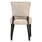 SET OF 2 CAVENDISH LINEN DINING CHAIR BEIGE/BLACK - MyChocolateWood