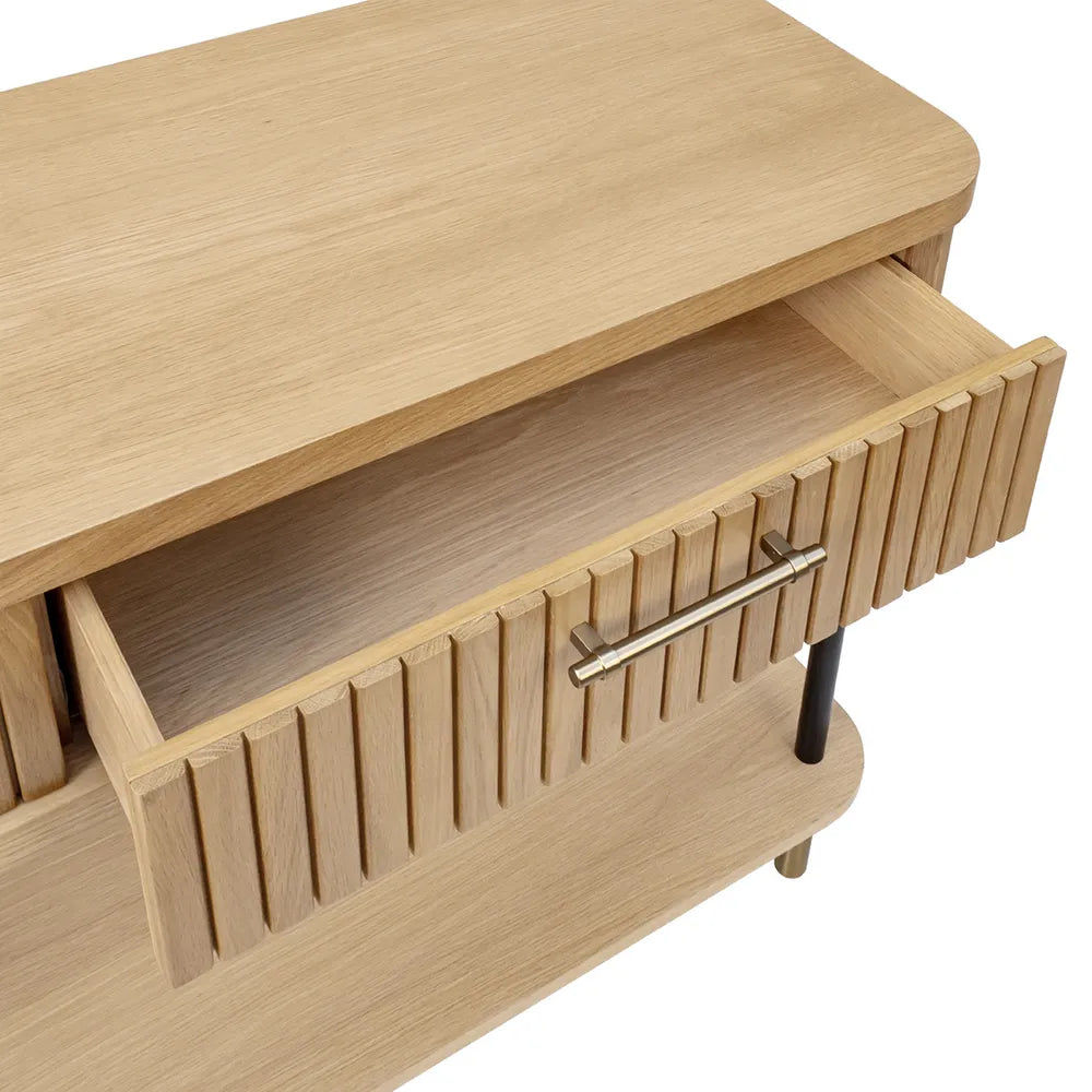 PEMBROKE OAK 2-DRAWER CONSOLE TABLE/HALL TABLE NATURAL - MyChocolateWood