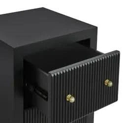 JAYLA PETITE BLACK 2-DRAWER BEDSIDE TABLE - MyChocolateWood