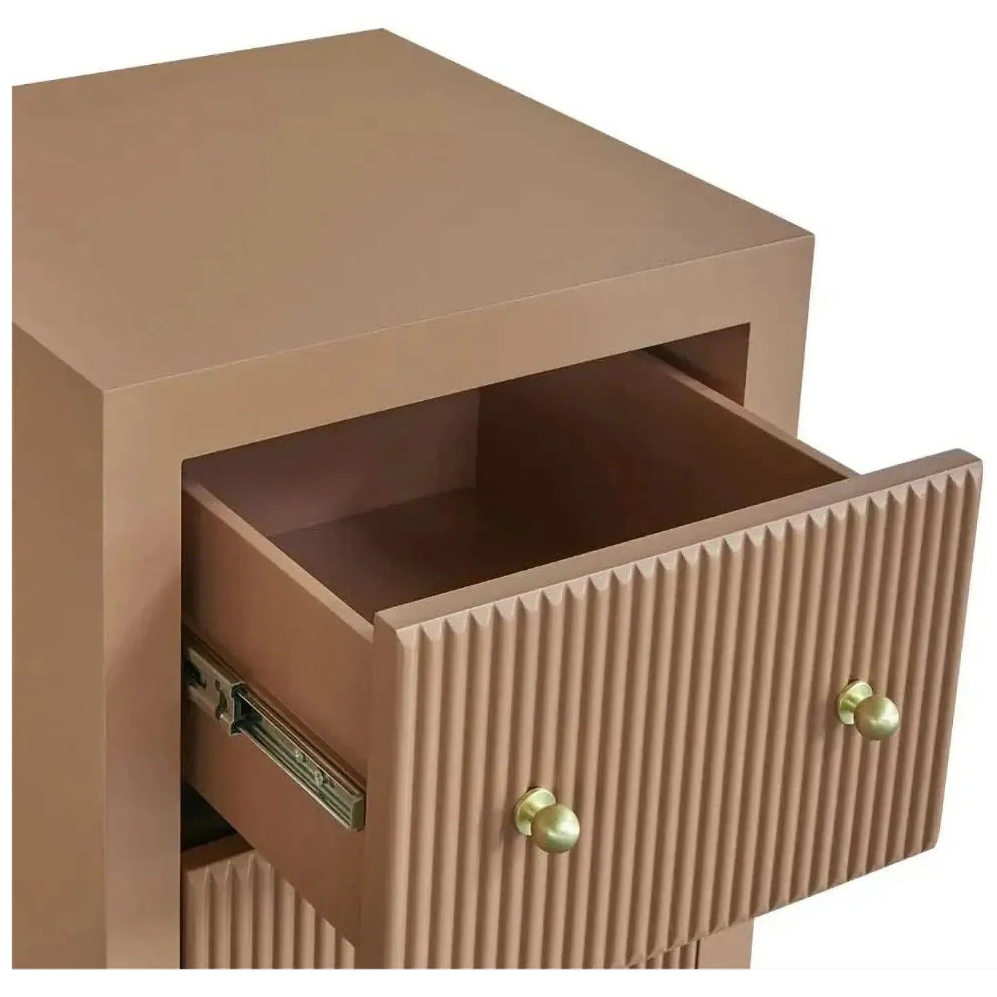 Jayla Petite 2-Drawer Bedside Table in Mocha Mousse - Chocolate Wood