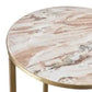 MELINA ROUND SIDE TABLE/BEDSIDE TABLE PINK MARBLE/GOLD STAINLESS STEEL - MyChocolateWood