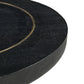 Raven Handmade Solid Mango Column Side Table/Lamp Table with Gold Accents