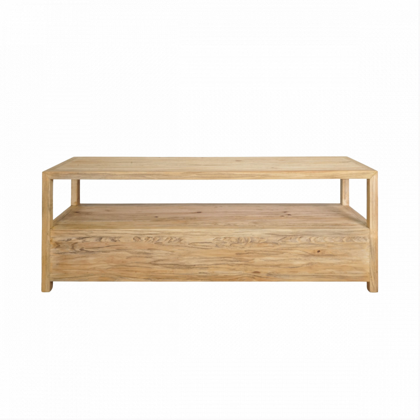 Joelle 3-Drawer TV Unit in Distressed Rustic - Chocolate Wood