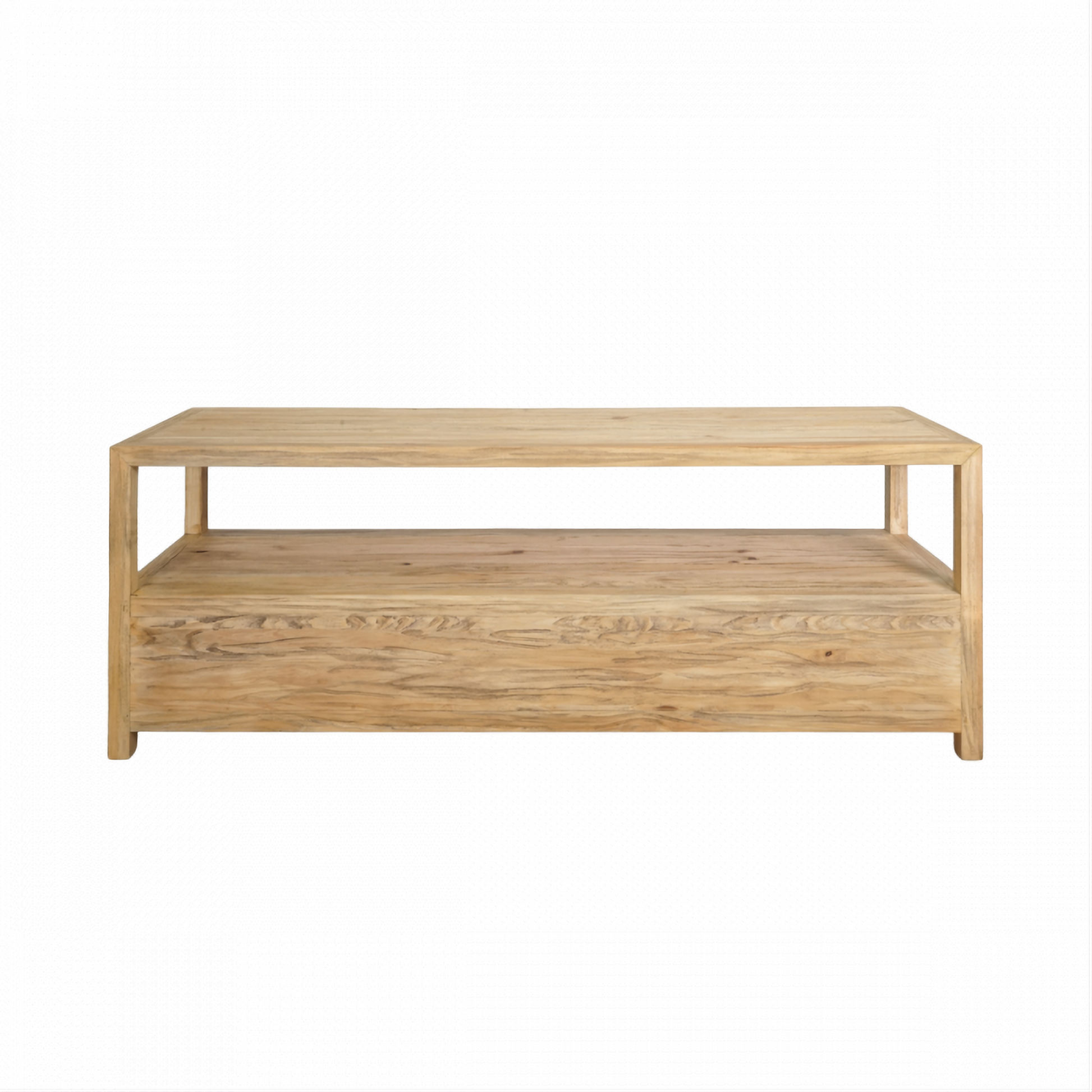 Joelle 3-Drawer TV Unit in Distressed Rustic - Chocolate Wood
