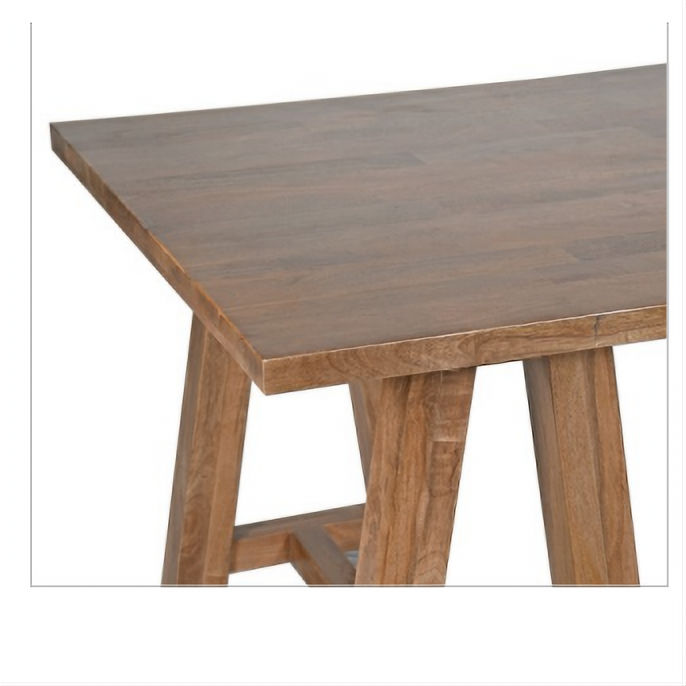 Gila Solid Mango Wood Dining Table 280cm in French Grey - Chocolate Wood