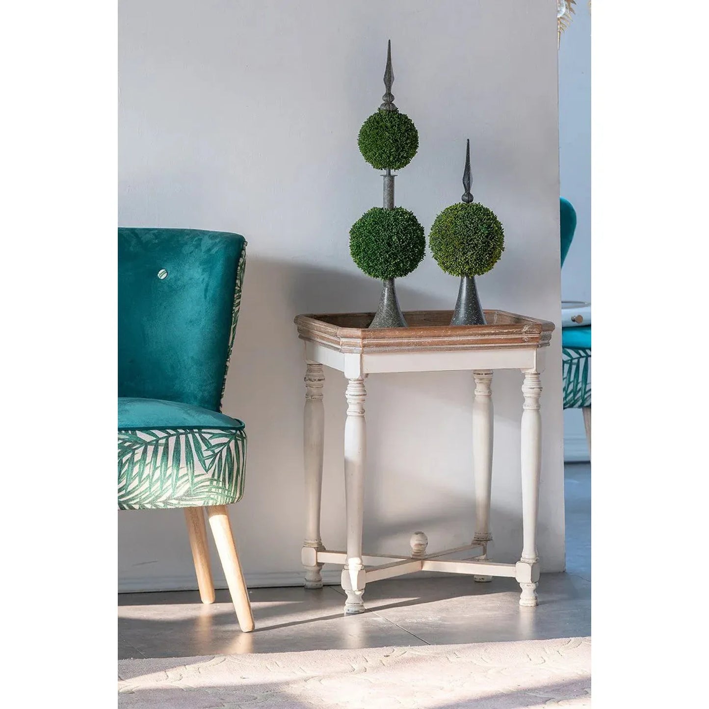 OWEN SHABBY SQUARE SIDE TABLE/LAMP TABLE/ACCENT TABLE