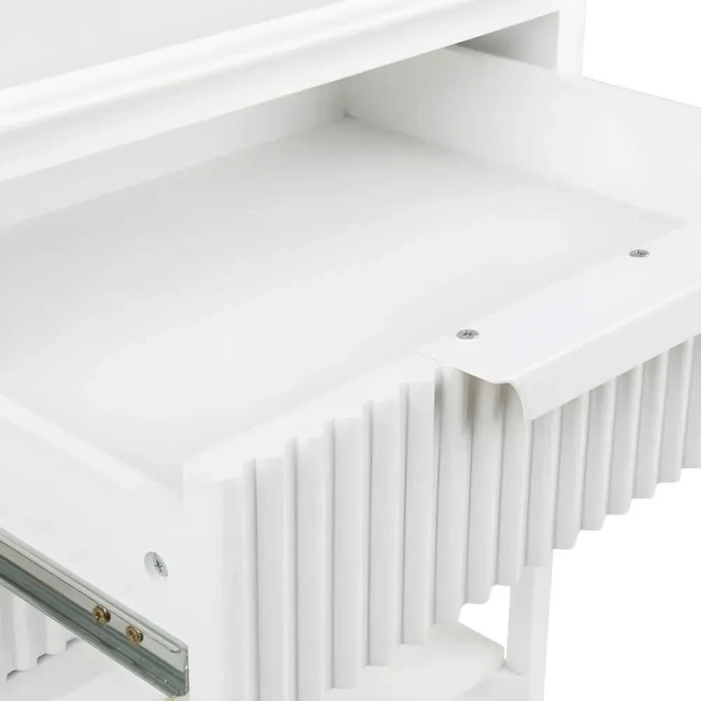 MORETTI 2-DRAWER BEDSIDE TABLE SATIN WHITE SMALL - MyChocolateWood
