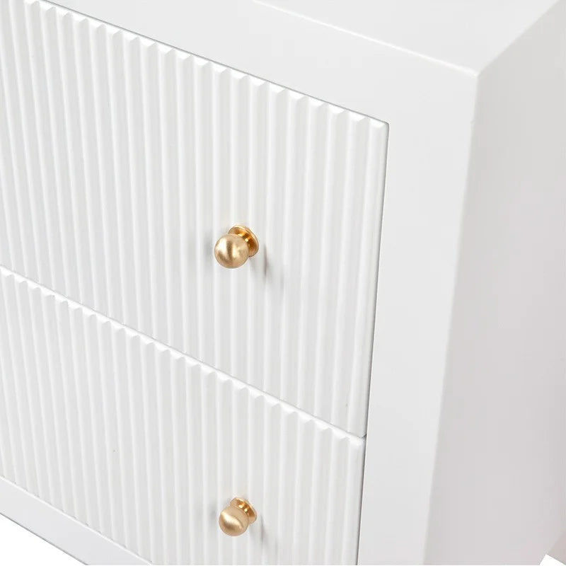 JAYLA SMALL WHITE  2-DRAWER BEDSIDE TABLE - MyChocolateWood