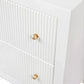 Jayla Small 2-Drawer Bedside Table in White - Chocolate Wood