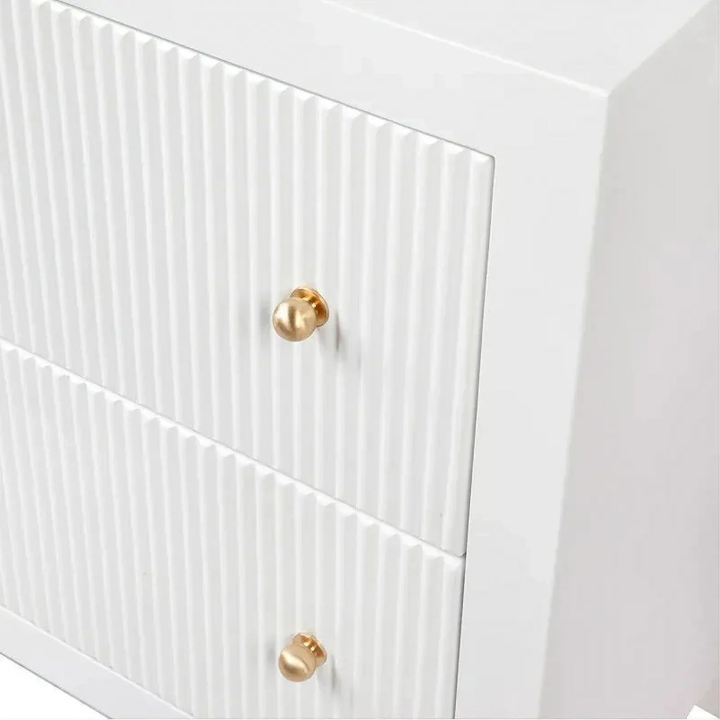 Jayla Small 2-Drawer Bedside Table in White - Chocolate Wood