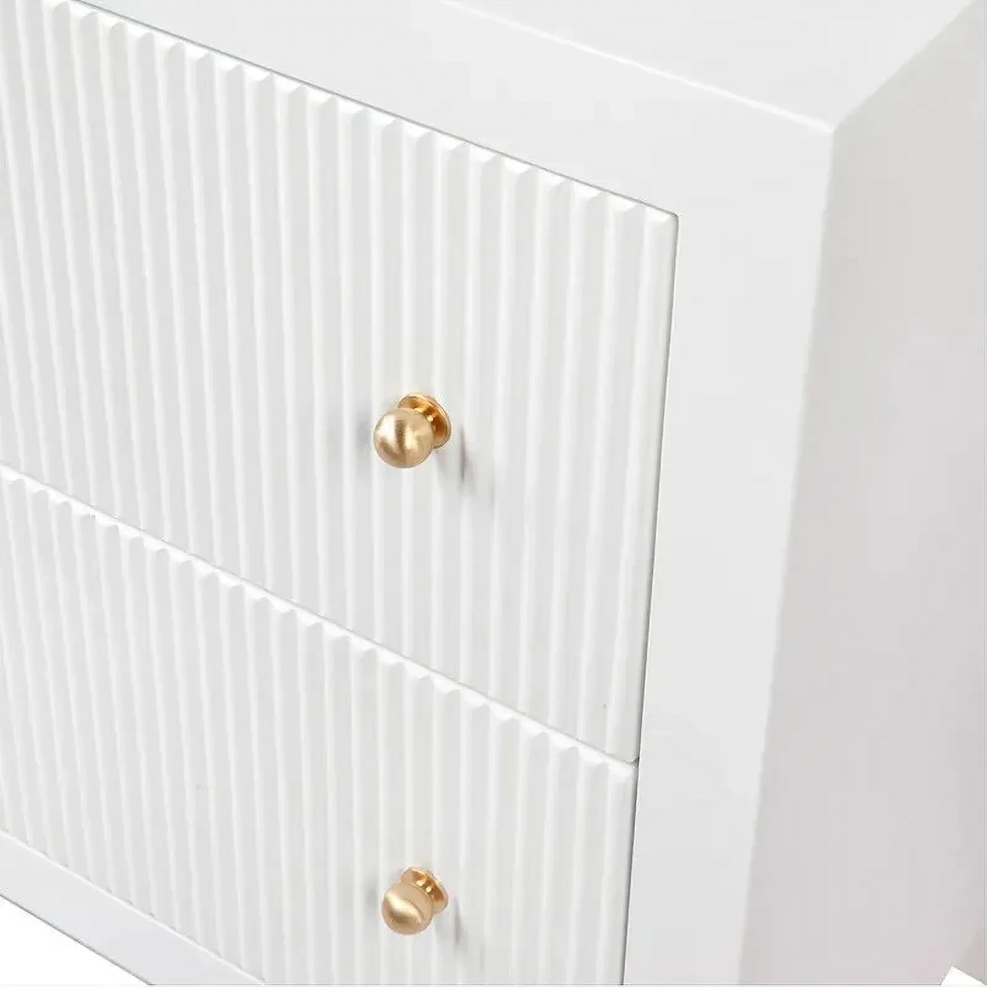 Jayla Small 2-Drawer Bedside Table in White - Chocolate Wood