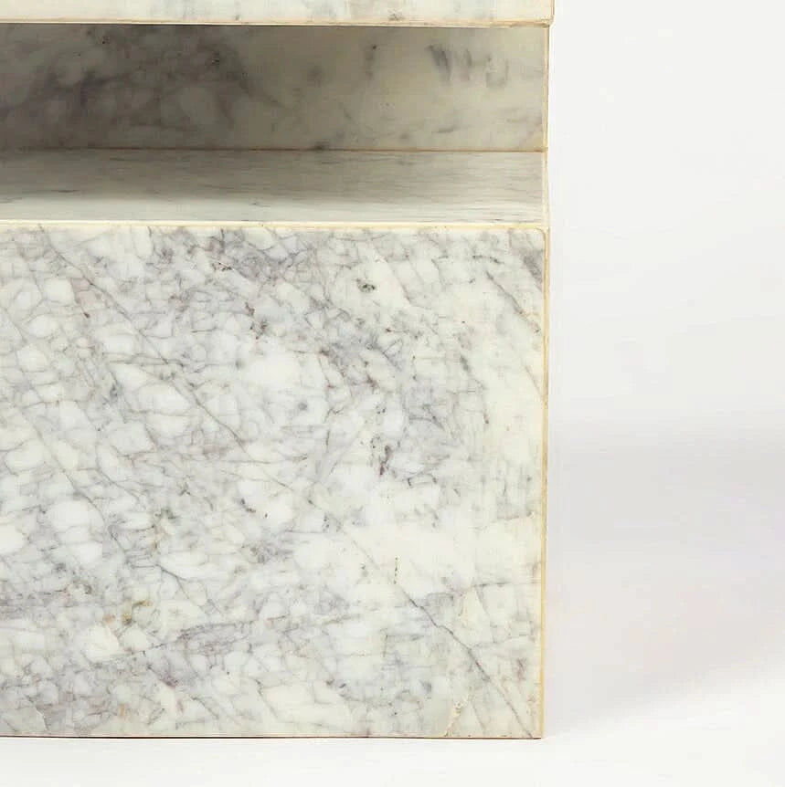 BALLARD SOLID MARBLE SIDE TABLE/LAMP TABLE/ACCENT TABLE - MyChocolateWood