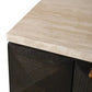Hampshire 2-Drawer Bedside Table in Smoked Oak with Travertine Top - Chocolate Wood
