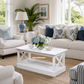 Verity Mahogany Timber Coffee Table - White