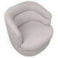 BRYNN BOUCLE SWIVEL ARMCHAIR WARM GREY - MyChocolateWood