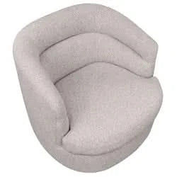 BRYNN BOUCLE SWIVEL ARMCHAIR WARM GREY - MyChocolateWood