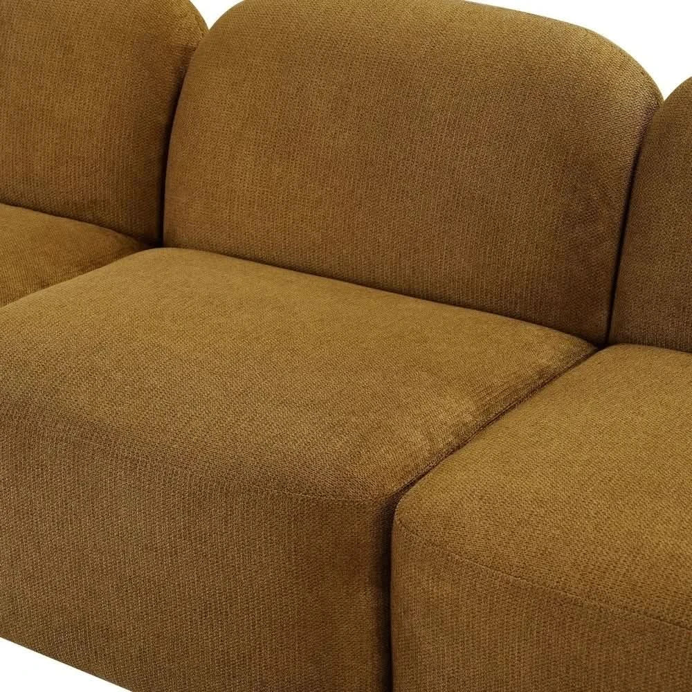 LORELEI  4-SEATER MODULAR FABRIC SOFA - TOFFEE COLOUR - MyChocolateWood