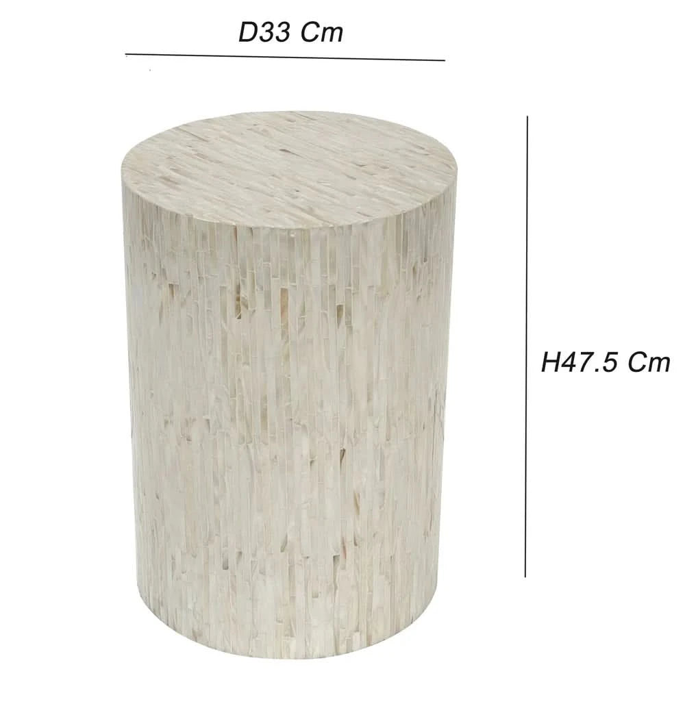 LAUSANNE MOTHER OF PEARL HAND MADE STOOL/SIDE TABLE/LAMP TABLE/ACCENT TABLE - MyChocolateWood