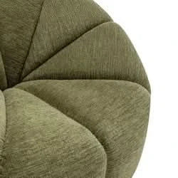 Madeley Chenille Swivel Occasional Chair in Olive - Chocolate Wood