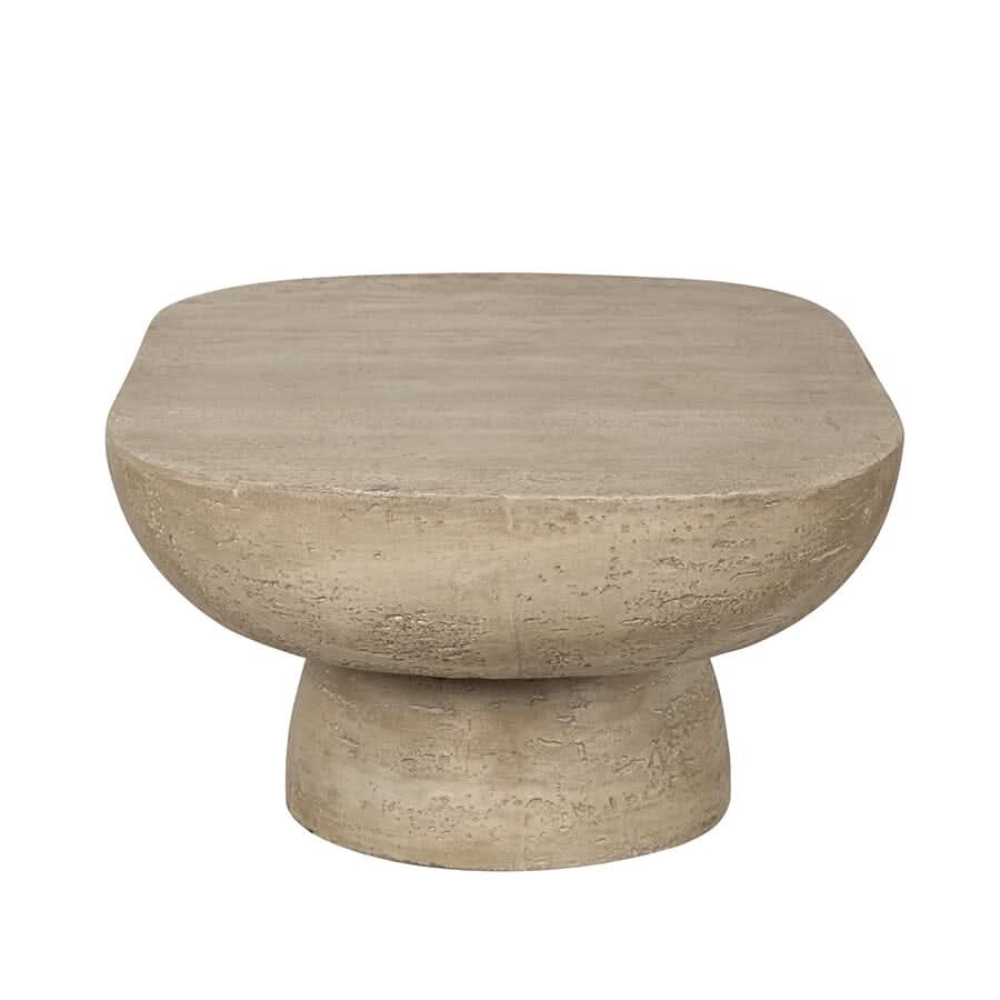 BARDOT OVAL CEMENT COFFEE TABLE NATURAL - MyChocolateWood