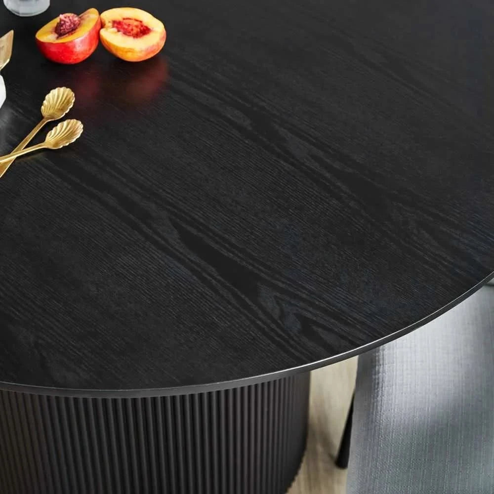 BELGRAVIA OVAL DINING TABLE 240CM SATIN BLACK - MyChocolateWood