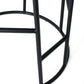 Jace Black Steel Bar Stool with Black Linen - Chocolate Wood