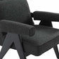 LAYTON BLACK ONYX BOUCLE ARMCHAIR/BLACK PAINTED WOOD FRAME - MyChocolateWood
