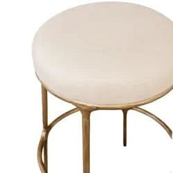 SOREN KITCHEN STOOL - BRASS /NATURAL LINEN - MyChocolateWood