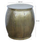 SETH BRASS LOOK RUSTIC HAMMERED SIDE TABLE/LAMP TABLE/ACCENT TABLE - MyChocolateWood