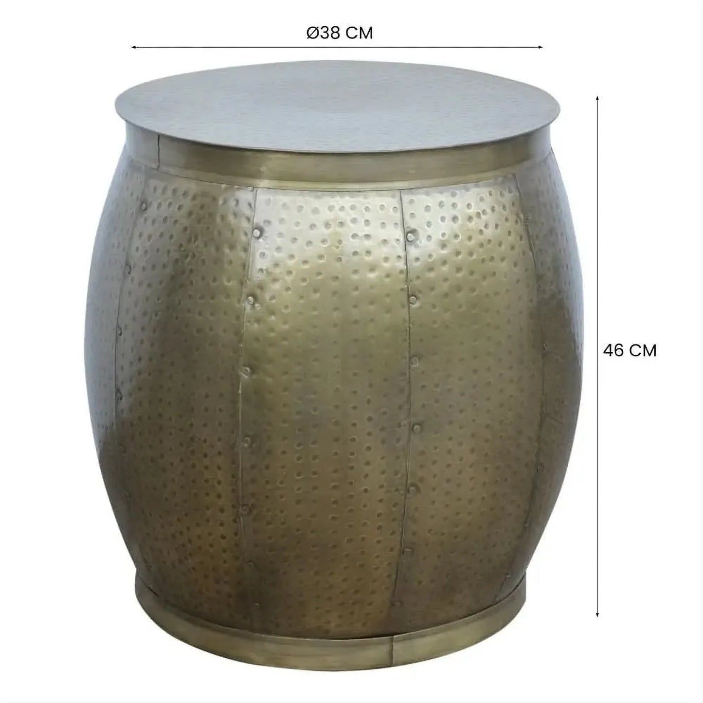 SETH BRASS LOOK RUSTIC HAMMERED SIDE TABLE/LAMP TABLE/ACCENT TABLE - MyChocolateWood