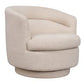 BRYNN  SWIVEL BOUCLE ARMCHAIR WHITE - MyChocolateWood