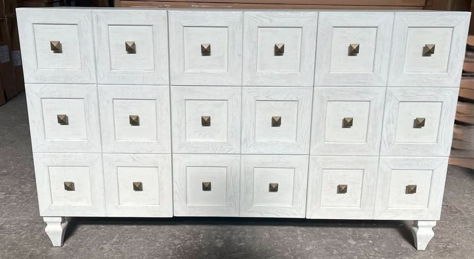 CHIKO VINTAGE STYLE 2-DOOR 3-DRAWER SIDEBOARD/BUFFET WHITE - MyChocolateWood