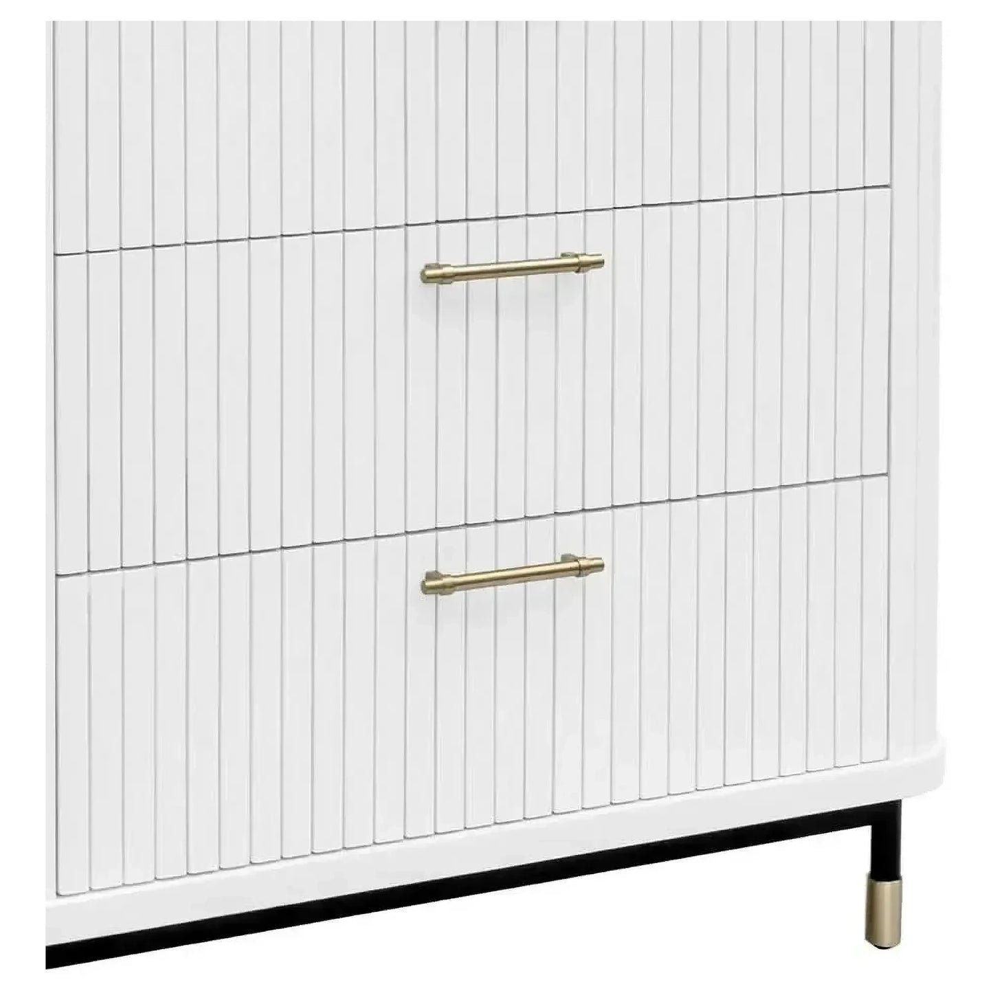 Pembroke Oak 3-Drawer Chest of Drawers in White - Chocolate Wood
