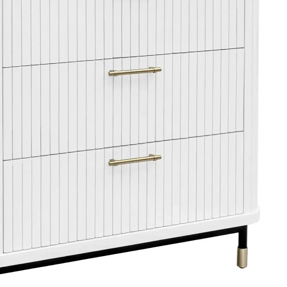 Pembroke Oak 3-Drawer Chest of Drawers in White - Chocolate Wood