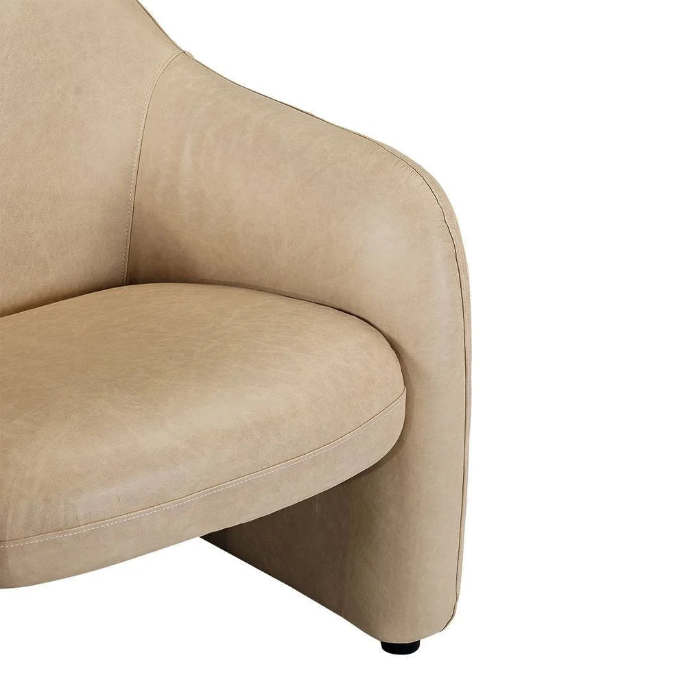 ANDERS TOP GRAIN COW LEATHER ARMCHAIR CAPPUCINO CREAM - MyChocolateWood