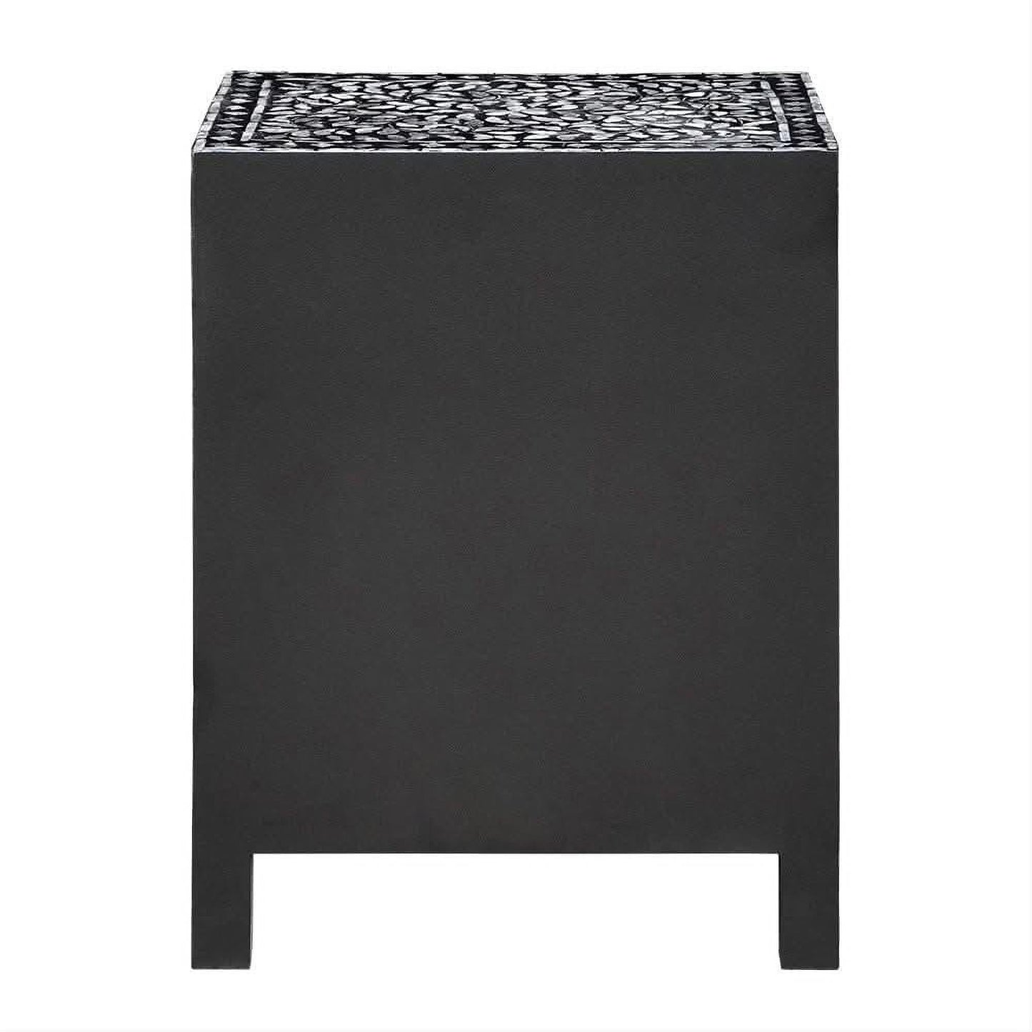 TABITHA MOTHER OF PEARL NOIR BEDSIDE TABLE 1 DRAWER/1CUPBOARD