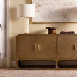 DELGARDO 4-DOOR BUFFET/SIDEBOARD BRUSHED ANTIQUE GOLD - MyChocolateWood