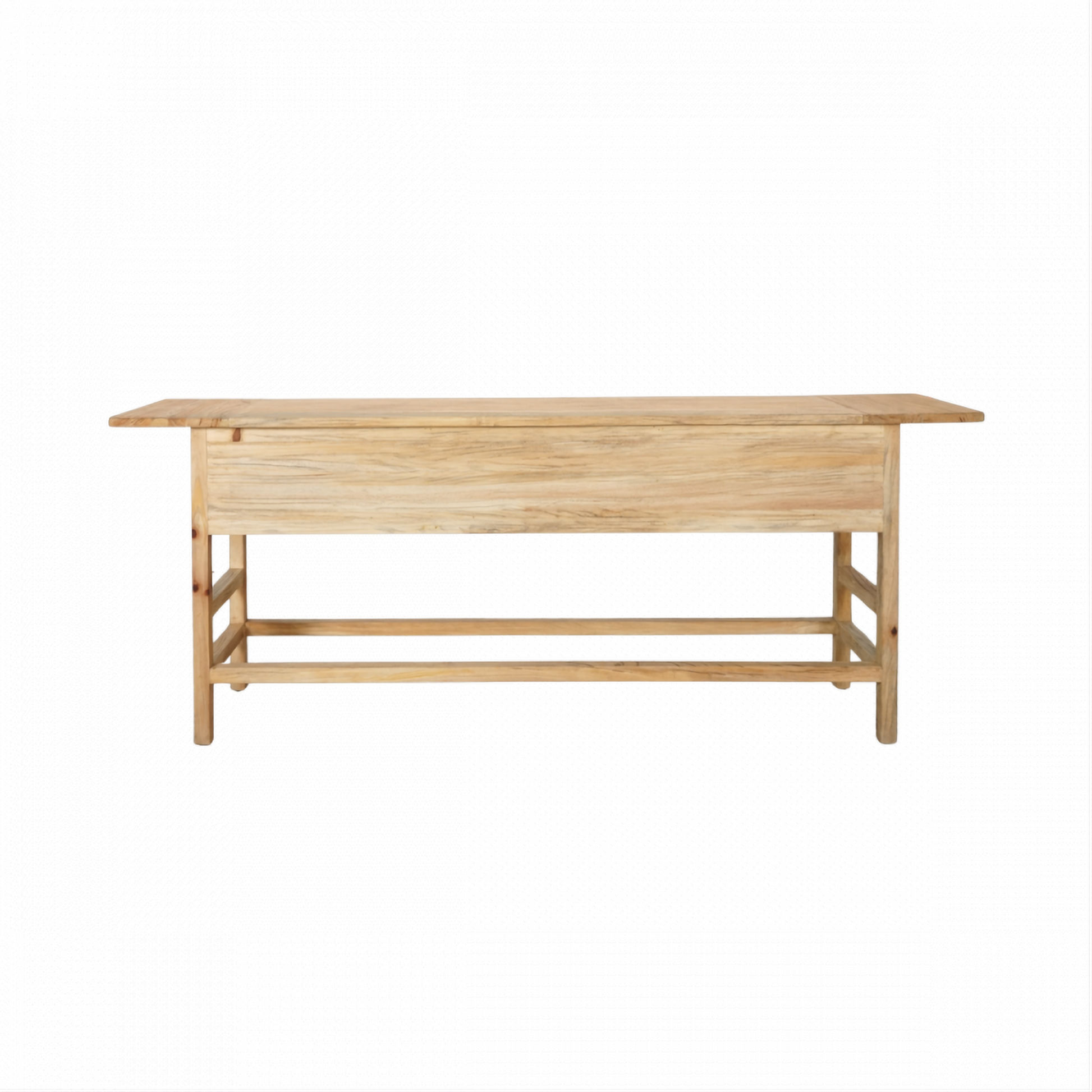 Joelle 3-Drawer Console Table in Distressed Rustic - Chocolate Wood