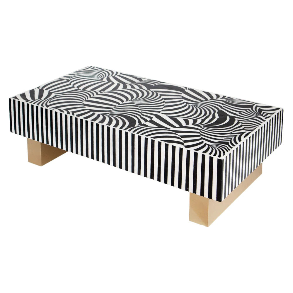 ENIGMA VORTEX NOIR MOTHER OF PEARL HAND INLAY COFFEE TABLE - MyChocolateWood