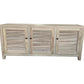 VILLA 3 DOORS TALL LOUVRE STYLE TV/ENTERTAINMENT UNIT IN RECYCLED ELM 160CM - MyChocolateWood