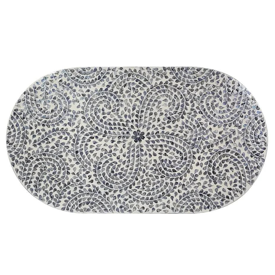 GAYNOR  FLORAL MOTHER OF PEARL COFFEE TABLE - MyChocolateWood